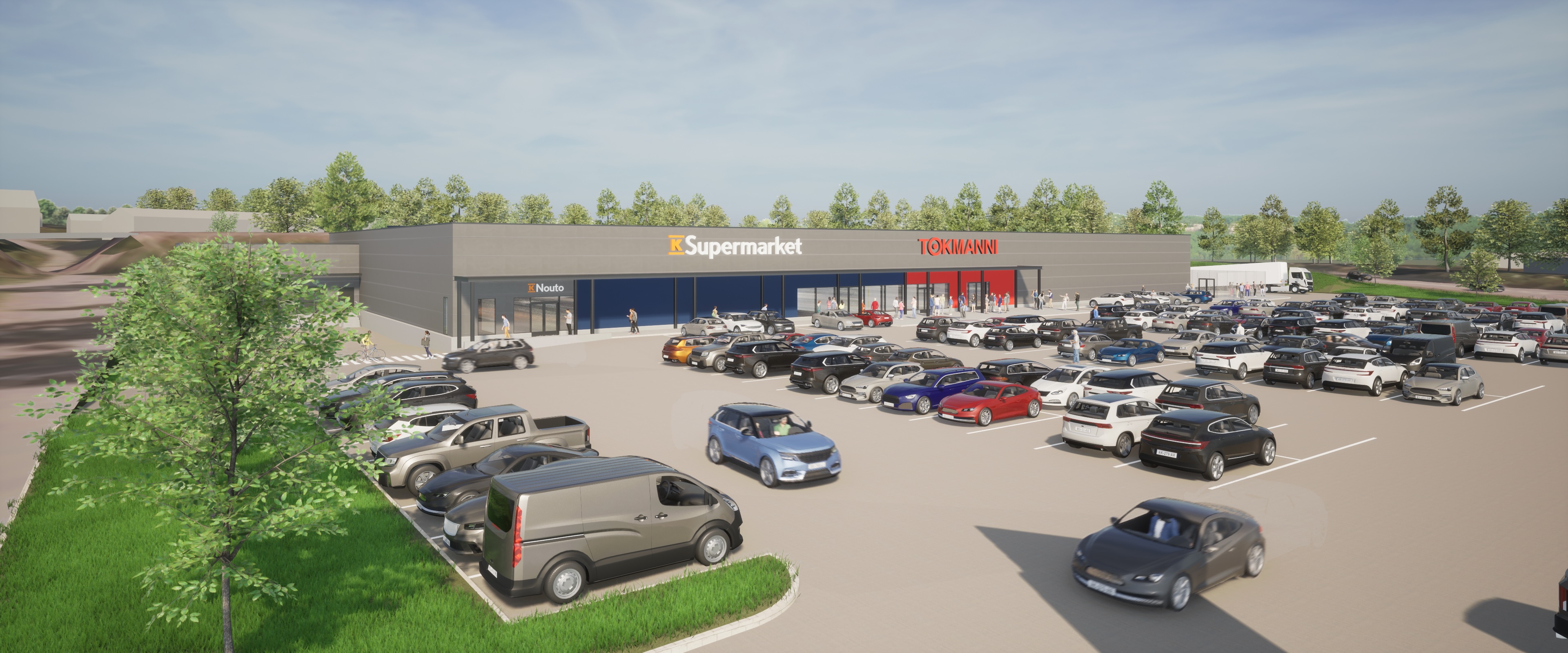 Ähtäri K-Supermarket Tokmanni Teräselementti Toimitilarakentaminen