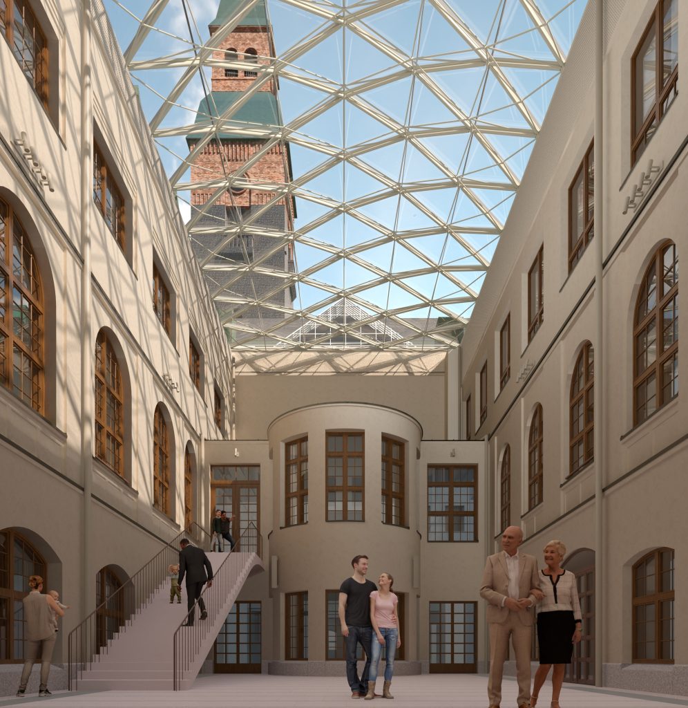 Kansallismuseo Teräselementti Lasikattorakentaminen